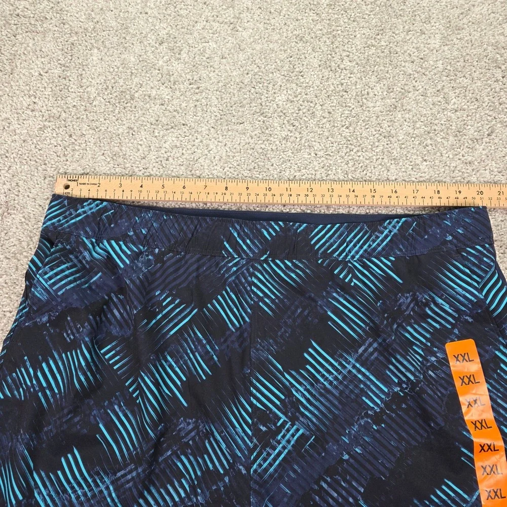 Speedo Men's Navy and Teal Patterned Swim Trunks